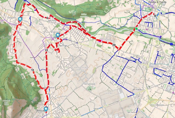 Mappa percorso Rivalta